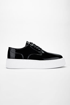 Valmenti AdenErkek Siyah Rugan Hakiki Deri Sneakers & Spor Ayakkabı 352 20421 ERK AYK Y24