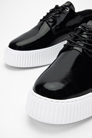 Valmenti AdenErkek Siyah Rugan Hakiki Deri Sneakers & Spor Ayakkabı 352 20421 ERK AYK Y24