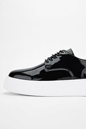 Valmenti AdenErkek Siyah Rugan Hakiki Deri Sneakers & Spor Ayakkabı 352 20421 ERK AYK Y24