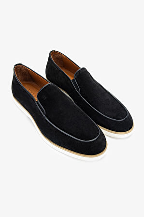 Valmenti Avriel Erkek Siyah Süet Hakiki Deri Loafer Ayakkabı 537 3398 ERK AYK Y24