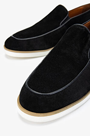 Valmenti Avriel Erkek Siyah Süet Hakiki Deri Loafer Ayakkabı 537 3398 ERK AYK Y24