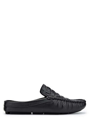 Tamer Tanca Erkek Hakiki Deri Siyah Terlik 355 14360 ERK TRLK Y24 SIYAH TMSH