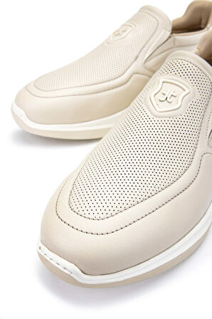 Tamer Tanca Erkek Hakiki Deri Bej Sneakers & Spor Ayakkabı 383 5910 ERK AYK Y24 BEJ
