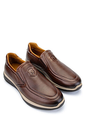 Tamer Tanca Erkek Hakiki Deri Kahverengi Sneakers & Spor Ayakkabı 383 5910 ERK AYK Y24 KAHVE SLVR