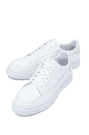 Tamer Tanca Erkek Hakiki Deri Beyaz Sneakers & Spor Ayakkabı 233 4610 ERK AYK Y24 BEYAZ