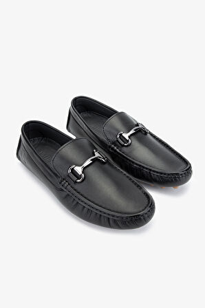Valmenti Nicole Erkek Siyah Nappa Hakiki Deri Loafer Ayakkabı 355 13804 ERK AYK Y24