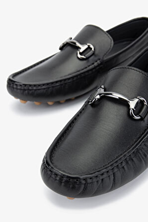 Valmenti Nicole Erkek Siyah Nappa Hakiki Deri Loafer Ayakkabı 355 13804 ERK AYK Y24