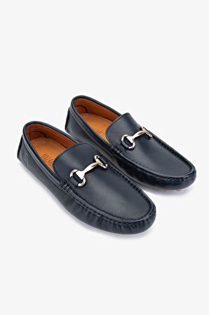 Valmenti Nicole Erkek Lacivert Nappa Hakiki Deri Loafer Ayakkabı 355 13804 ERK AYK Y24