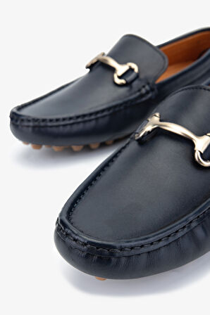 Valmenti Nicole Erkek Lacivert Nappa Hakiki Deri Loafer Ayakkabı 355 13804 ERK AYK Y24