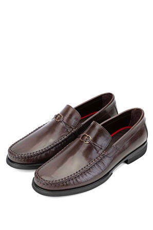 Tamer Tanca Erkek Hakiki Deri Kahverengi Loafer Ayakkabı 1008 2829 ERK AYK Y24 KAHVE BFL