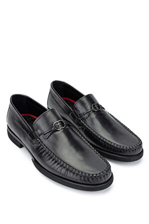 Tamer Tanca Erkek Hakiki Deri Siyah Loafer Ayakkabı 1008 2829 ERK AYK Y24 SIYAH BFL