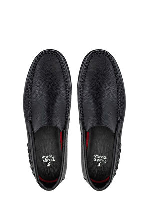 Tamer Tanca Erkek Hakiki Deri Siyah Loafer Ayakkabı 1008 2828 ERK AYK Y24 SIYAH GYK