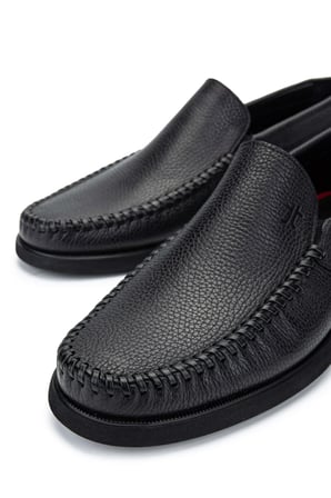 Tamer Tanca Erkek Hakiki Deri Siyah Loafer Ayakkabı 1008 2828 ERK AYK Y24 SIYAH GYK