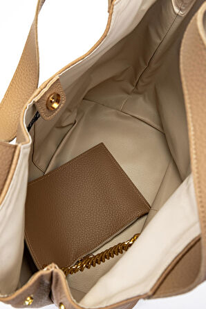 Dolce Kadın Suni Deri Bej Omuz Çanta 1025 248011-3 BN CANTA Y24 BEIGH