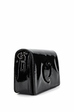 Dolce Kadın Suni Deri Siyah Rugan Postacı Çanta 1025 248031-1 BN CANTA Y24 BLACK RGN