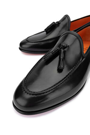 Tamer Tanca Erkek Hakiki Deri Siyah Loafer Ayakkabı 342 8740 ERK AYK Y24 SIYAH BFL