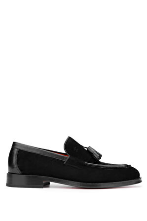 Tamer Tanca Erkek Hakiki Deri Siyah Süet Loafer Ayakkabı 342 8753 ERK AYK Y24 SIYAH SUET