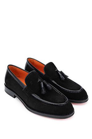 Tamer Tanca Erkek Hakiki Deri Siyah Süet Loafer Ayakkabı 342 8753 ERK AYK Y24 SIYAH SUET