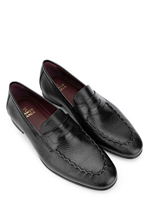 Tamer Tanca Erkek Hakiki Deri Siyah Loafer Ayakkabı 342 8775 ERK AYK Y24 SIYAH GYK
