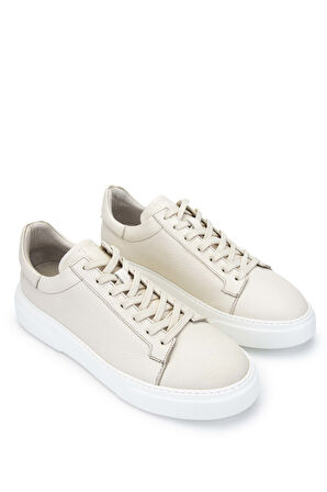 Tamer Tanca Erkek Hakiki Deri Bej Sneakers & Spor Ayakkabı 04 2501 ERK AYK Y23 BEJ FLTR