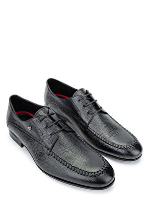 Tamer Tanca Erkek Hakiki Deri Siyah Klasik Ayakkabı 537 3117 ERK AYK Y24 SIYAH