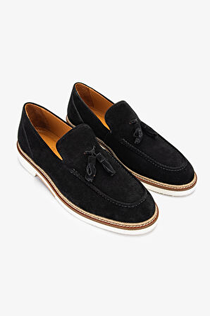 Valmenti Hint Erkek Siyah Süet Hakiki Deri Loafer Ayakkabı 537 2959 ERK AYK Y24