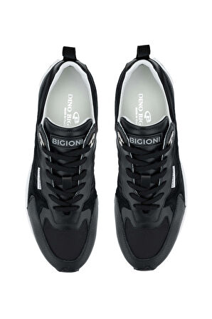 Dino Bigioni Erkek Tekstil/Hakiki Deri Siyah Sneakers & Spor Ayakkabı 1026 5010 ERK AYK Y24 BLACK