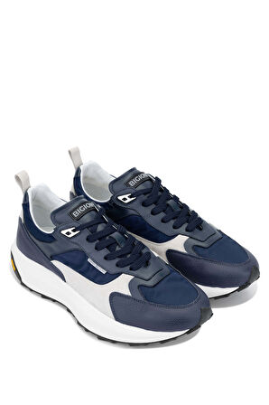 Dino Bigioni Erkek Tekstil/Hakiki Deri Mavi Sneakers & Spor Ayakkabı 1026 5010 ERK AYK Y24 BLUE