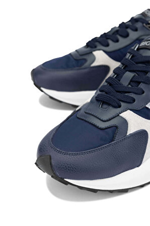Dino Bigioni Erkek Tekstil/Hakiki Deri Mavi Sneakers & Spor Ayakkabı 1026 5010 ERK AYK Y24 BLUE