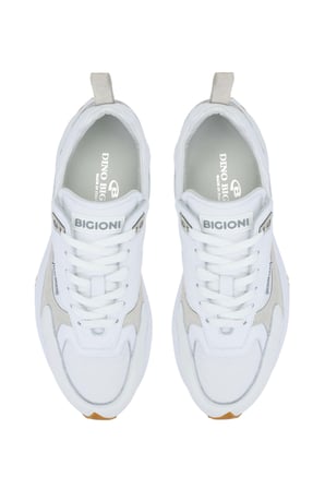 Dino Bigioni Erkek Tekstil/Hakiki Deri Beyaz Sneakers & Spor Ayakkabı 1026 5010 ERK AYK Y24 WHITE
