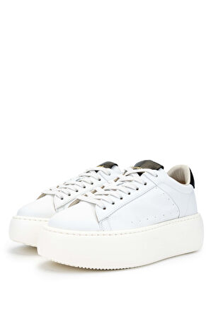 Barracuda Kadın Hakiki Deri Beyaz Sneakers & Spor Ayakkabı 511 BD1261E BN AYK Y24 BIANCO