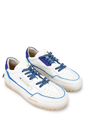 Barracuda Kadın Hakiki Deri Beyaz/Mavi Sneakers & Spor Ayakkabı 511 BD1396B BN AYK Y24 WHITE/DGTL/PRNC