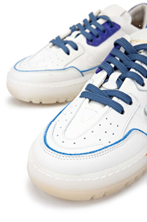 Barracuda Kadın Hakiki Deri Beyaz/Mavi Sneakers & Spor Ayakkabı 511 BD1396B BN AYK Y24 WHITE/DGTL/PRNC