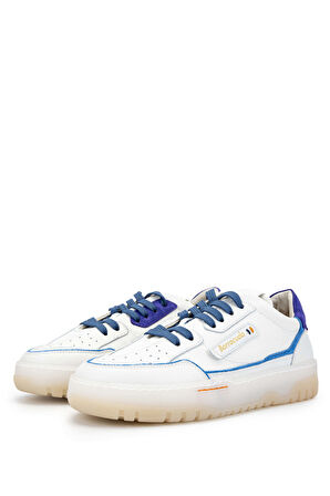 Barracuda Kadın Hakiki Deri Beyaz/Mavi Sneakers & Spor Ayakkabı 511 BD1396B BN AYK Y24 WHITE/DGTL/PRNC