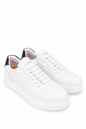 Barracuda Erkek Hakiki Deri Beyaz/Siyah Sneakers & Spor Ayakkabı 511 BU3510A ERK AYK Y24 WHITE/BLACK