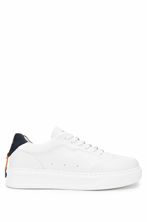 Barracuda Erkek Hakiki Deri Beyaz/Siyah Sneakers & Spor Ayakkabı 511 BU3510A ERK AYK Y24 WHITE/BLACK