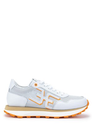 Fabi Erkek Hakiki Deri Beyaz/Turuncu Sneakers & Spor Ayakkabı 510 FU0876B ERK AYK Y24 BIANCO/ARANCIO