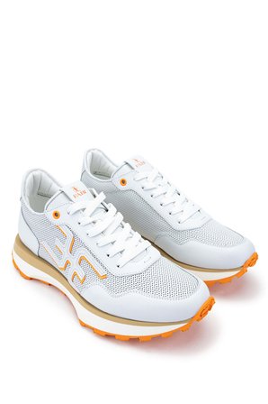 Fabi Erkek Hakiki Deri Beyaz/Turuncu Sneakers & Spor Ayakkabı 510 FU0876B ERK AYK Y24 BIANCO/ARANCIO