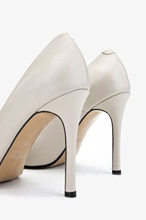 Valmenti Cielo Kadın Bej Hakiki Deri Topuklu Ayakkabı 22 3369 BN AYK Y24