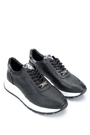 Tamer Tanca Kadın Hakiki Deri Siyah Sneakers & Spor Ayakkabı 231 422 BN AYK Y24 SIYAH FLTR