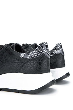 Tamer Tanca Kadın Hakiki Deri Siyah Sneakers & Spor Ayakkabı 231 422 BN AYK Y24 SIYAH FLTR