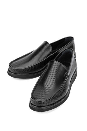 Tamer Tanca Erkek Hakiki Deri Siyah Loafer Ayakkabı 1008 21505Y ERK AYK Y24 SIYAH BFL