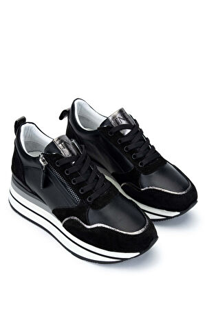 Tamer Tanca Kadın Hakiki Deri Siyah Sneakers & Spor Ayakkabı 923 1021 BN AYK Y24 SIYAH KMBN