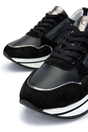 Tamer Tanca Kadın Hakiki Deri Siyah Sneakers & Spor Ayakkabı 923 1021 BN AYK Y24 SIYAH KMBN