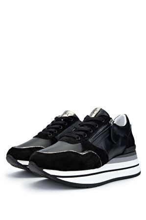 Tamer Tanca Kadın Hakiki Deri Siyah Sneakers & Spor Ayakkabı 923 1021 BN AYK Y24 SIYAH KMBN