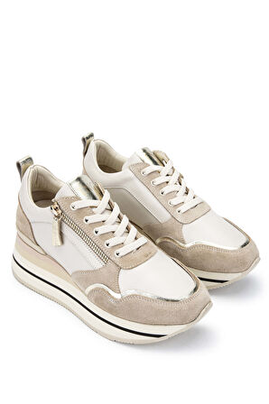 Tamer Tanca Kadın Hakiki Deri Bej Sneakers & Spor Ayakkabı 923 1021 BN AYK Y24 BEJ KMBN