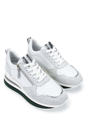 Tamer Tanca Kadın Hakiki Deri Beyaz Sneakers & Spor Ayakkabı 923 1021 BN AYK Y24 BEYAZ KMBN