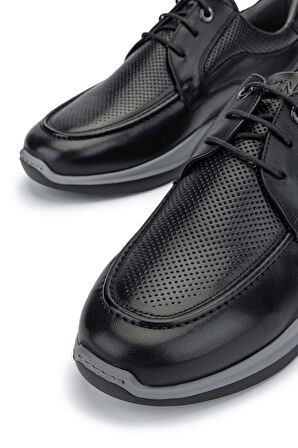 Tamer Tanca Erkek Hakiki Deri Siyah Casual Ayakkabı 383 5953 ERK AYK Y24 SIYAH NAPPA