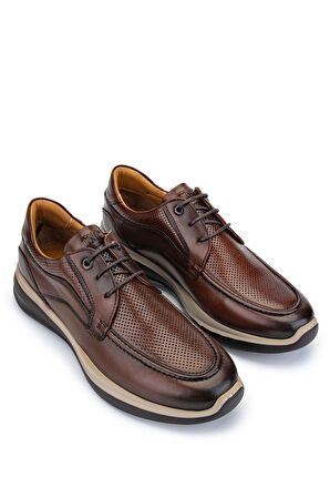 Tamer Tanca Erkek Hakiki Deri Kahverengi Casual Ayakkabı 383 5953 ERK AYK Y24 KAHVE NAPPA