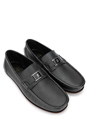 Tamer Tanca Erkek Hakiki Deri Siyah Loafer Ayakkabı 537 3429 ERK AYK Y24 SIYAH FLTR
